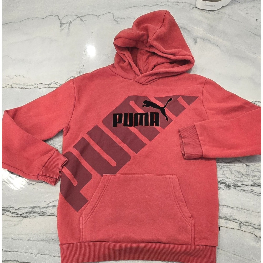 PUMA Youth Boy Puma Power Cat Pullover Hoodie Red‎ Large 14-16